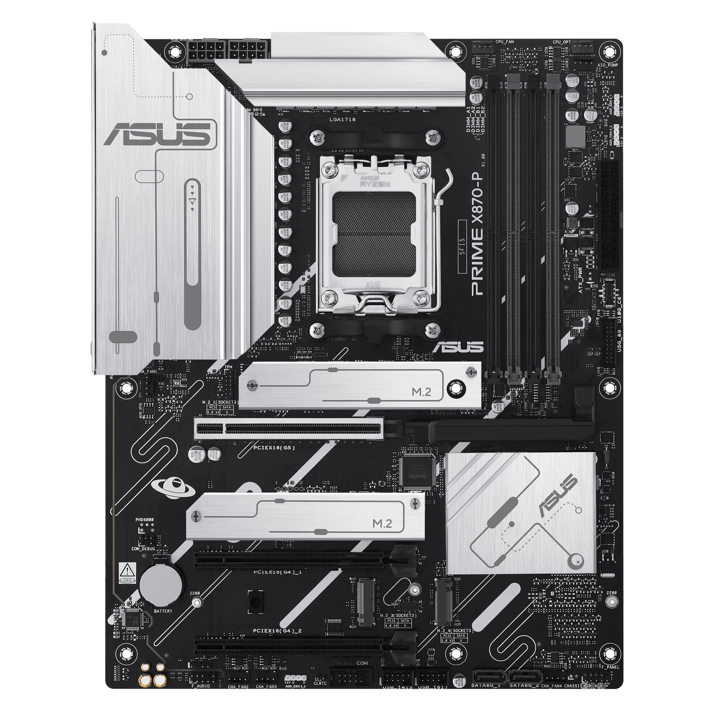 Материнская плата ASUS PRIME X870-P AM5 4xDDR5 2xSATA3 4xM.2 HDMI USB-C ATX