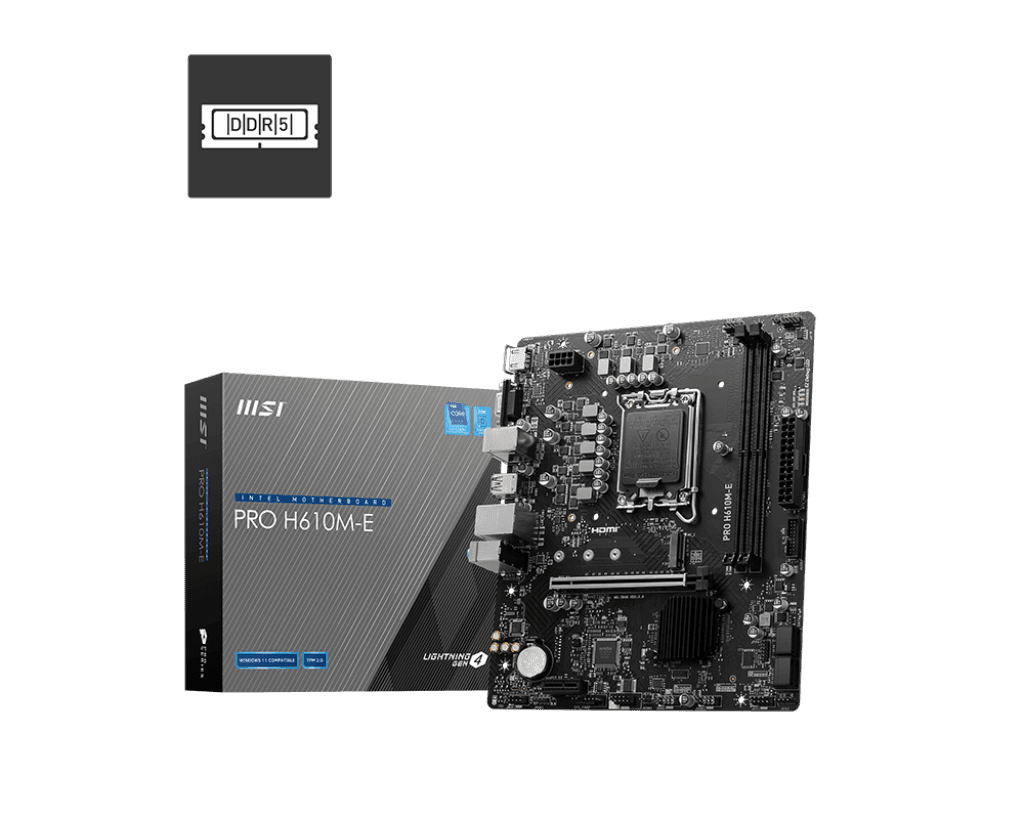 Материнская плата MSI PRO H610M-E LGA1700 H610 2xDDR5 4xSATA3 M.2 VGA HDMI mATX