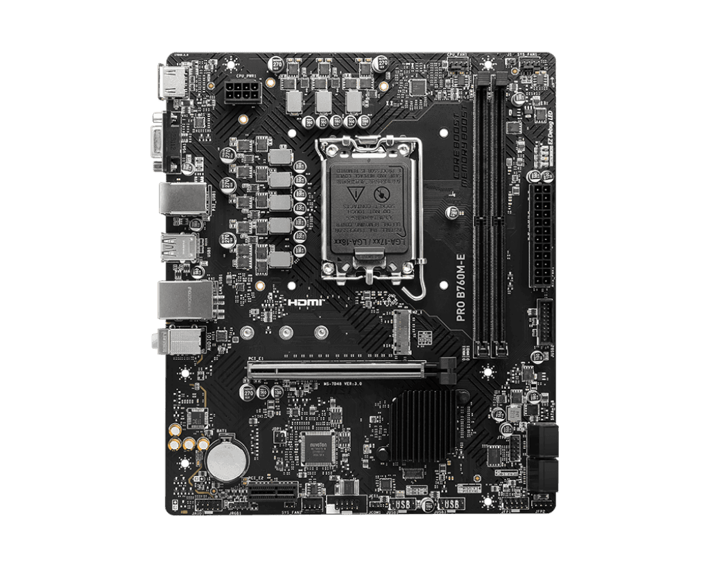 Материнская плата MSI PRO B760M-E LGA1700 2xDDR5 4xSATA3 M.2 VGA HDMI mATX