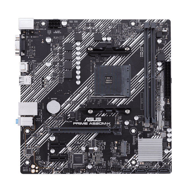 Материнская плата ASUS PRIME A520M-K AMD A520 AM4 2xDDR4 4xSATA3 RAID M.2 D-Sub HDMI mATX