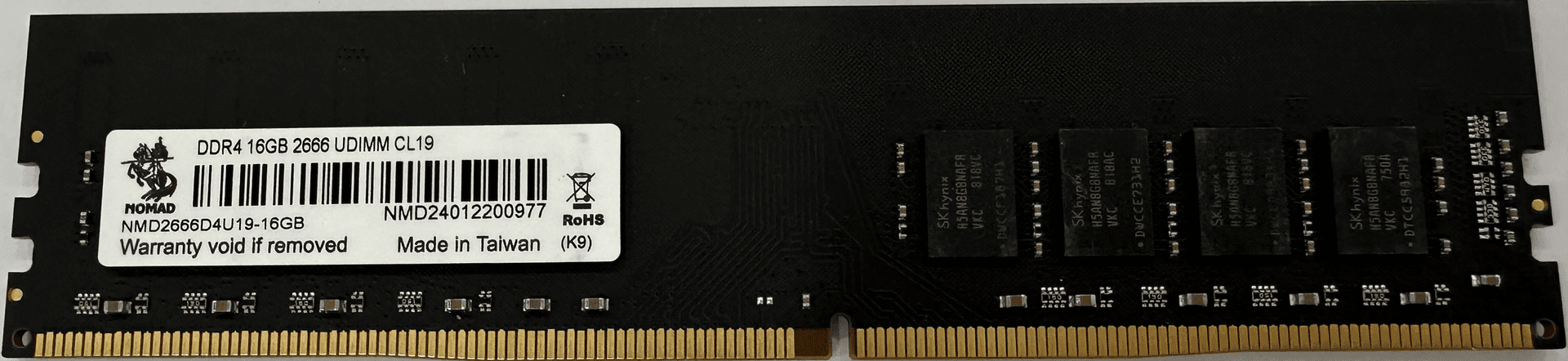 Оперативная память 16GB DDR4 2666MHz NOMAD PC4-21300 CL19 NMD2666D4U19-16GB Bulk Pack