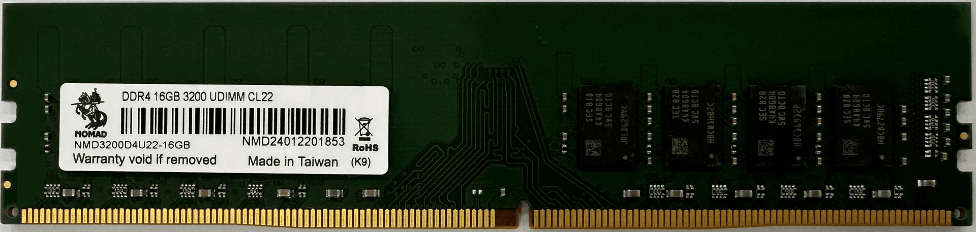 Оперативная память 16GB DDR4 3200MHz NOMAD PC4-25600 CL22 NMD3200D4U22-16GB Bulk Pack