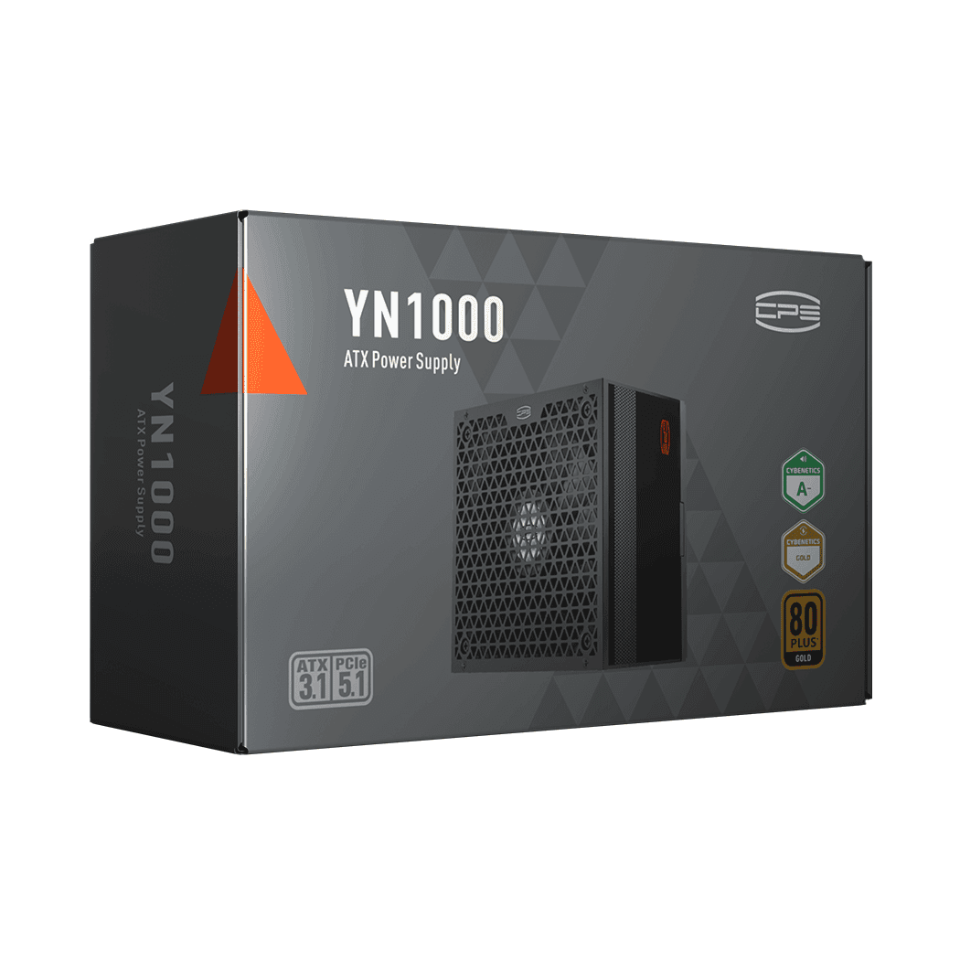 Блок питания PCCooler 1000W, YN1000, Full Modular, 80+ GOLD, 90.5%, Fan 135mm, Черный, P5-YN1000-G1F