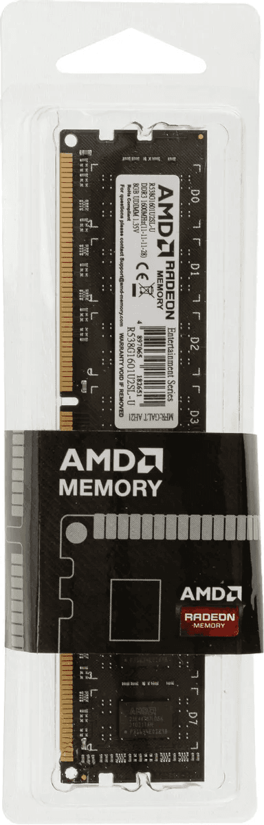 Оперативная память  8Gb DDR3L 1600MHz AMD Radeon R5 Entertainment Series PC3-12800 R538G1601U2SL-U