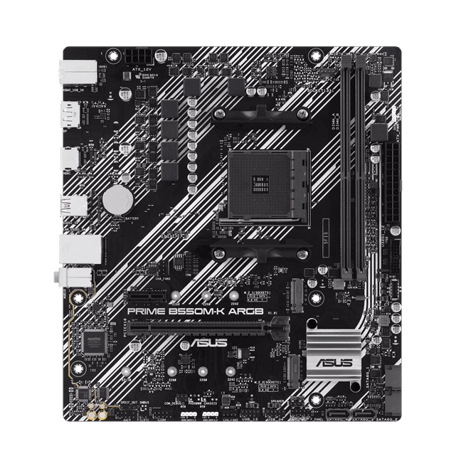 Материнская плата ASUS PRIME B550M-K ARGB AM4 2xDDR4 4xSATA3 2xM.2 1xHDMI 1xDP Type-C Коннектор mATX