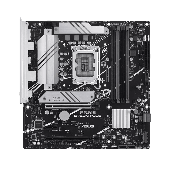 Материнская плата ASUS PRIME B760M-PLUS, LGA1700 4xDDR5 4xSATA3 2xM.2 RAID HDMI DP mATX
