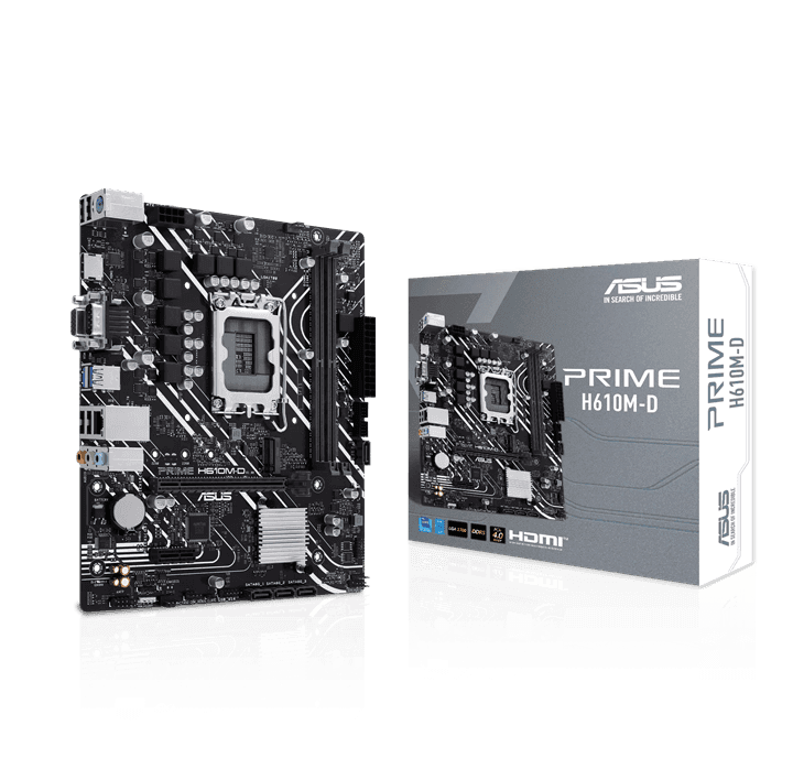 Материнская плата ASUS PRIME  H610M-D, LGA1700 2xDDR5 4xSATA3 M.2 1xVGA 1xHDMI 1xCOM mATX