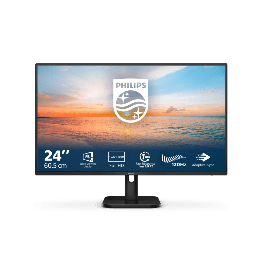 Монитор 23,8" PHILIPS 24E1N1100A/01 IPS 1920x1080 120Hz 1мс 300кд/м 1300:1 1xHDMI 1xVGA 2x2W Черный