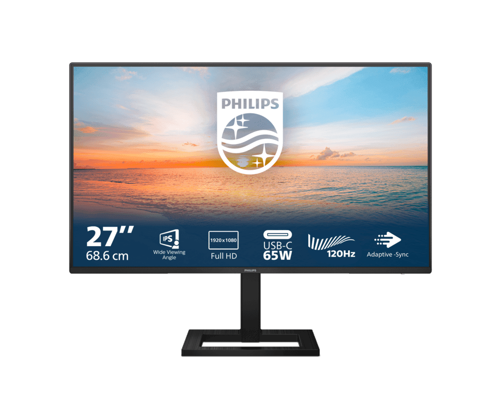 Монитор 27" PHILIPS 27E1N1300AE/01 IPS 1920x1080 100Hz 1мс 250кд/м 1300:1 1xHDMI 1xUSB-C 2x2W Black