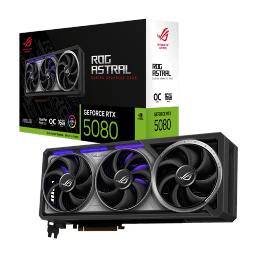 Видеокарта ASUS GeForce RTX5080 16Gb, ROG ASTRAL GDDR7 OC 2HDMI 3DP ROG-ASTRAL-RTX5080-O16G-GAMING