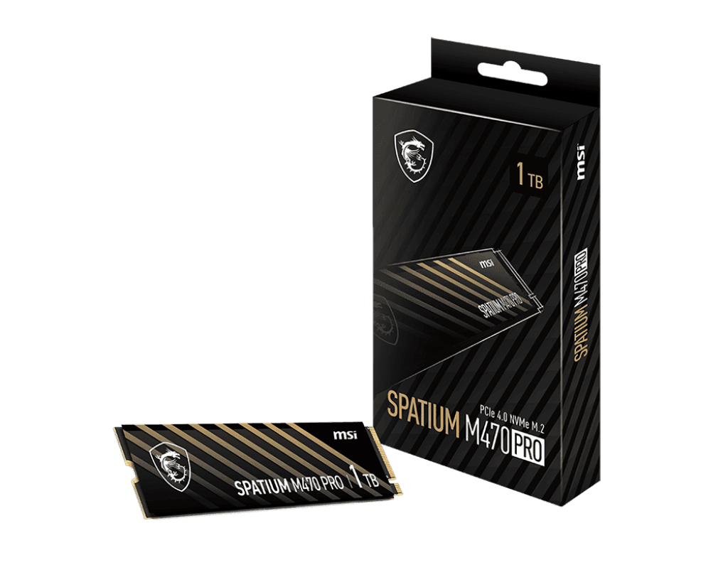 Твердотельный накопитель 1000GB SSD MSI SPATIUM M470 PRO PCIe 4.0 NVMe M.2 1TB R6000Mb/s W4500MB/s