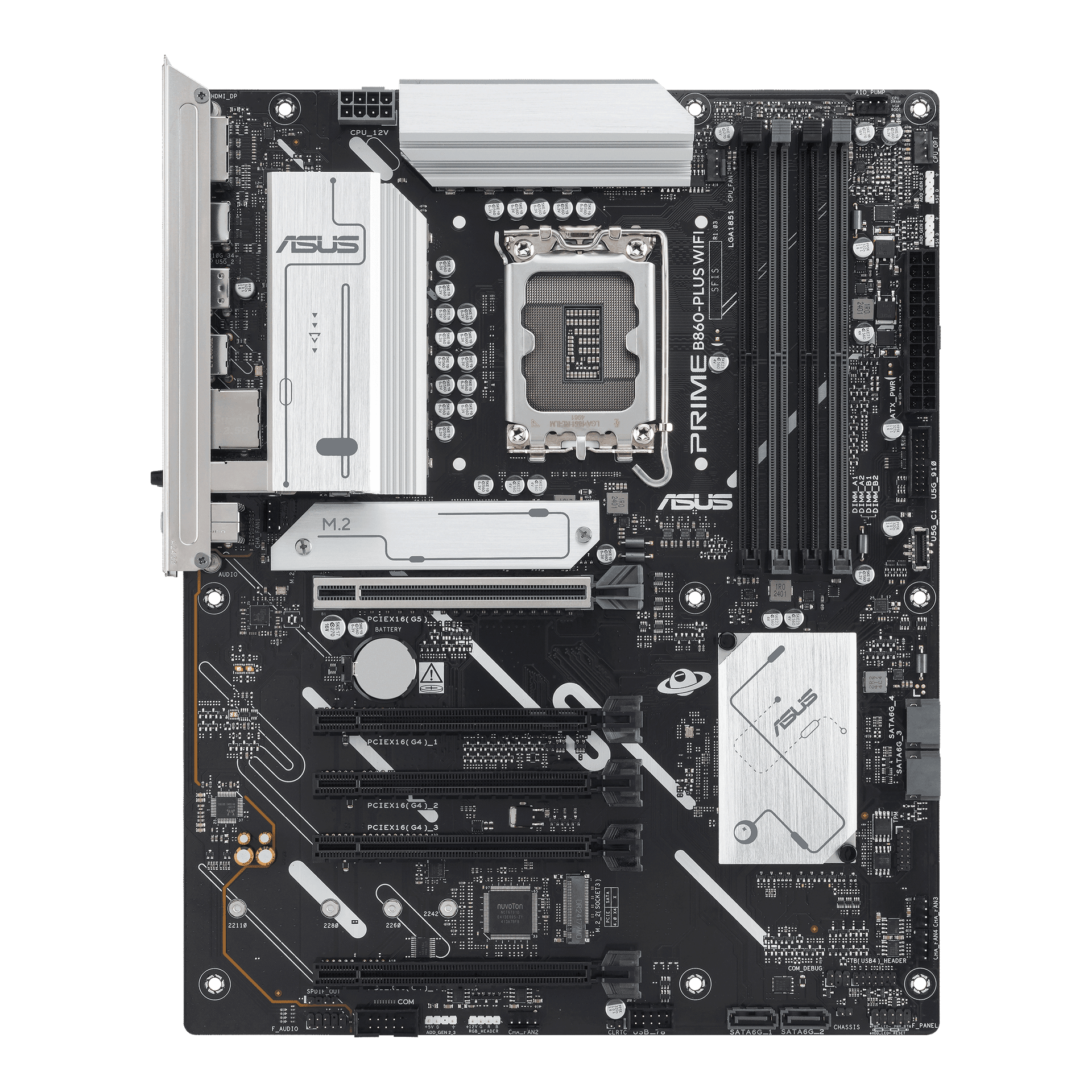 Материнская плата ASUS PRIME B860-PLUS WIFI, LGA1851 B860 4xDDR5 4xSATA 2xM.2 HDMI DP USB-C ATX