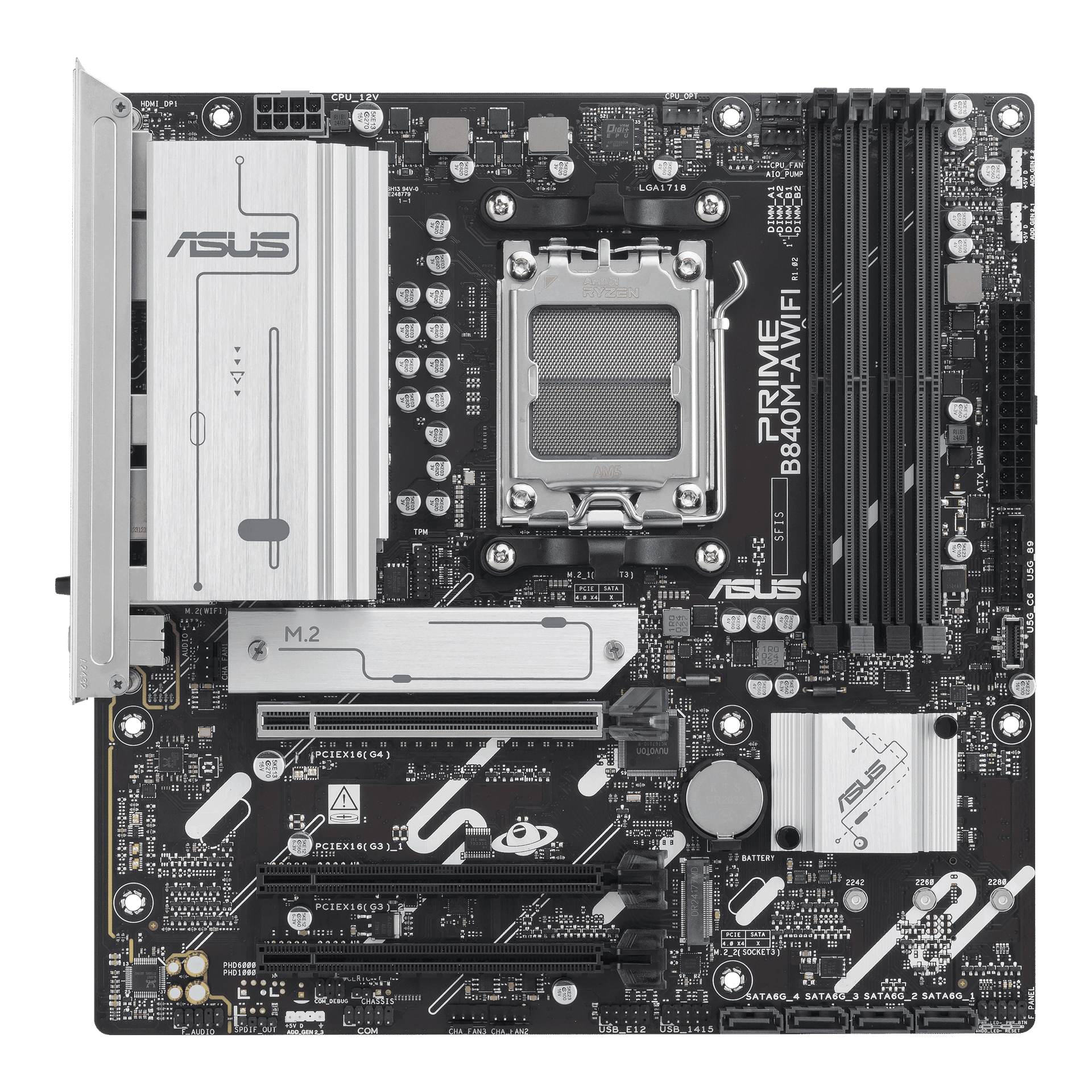 Материнская плата ASUS PRIME B840M-A WIFI AM5 4xDDR5 4xSATA 3xM.2 HDMI 2xDP mATX
