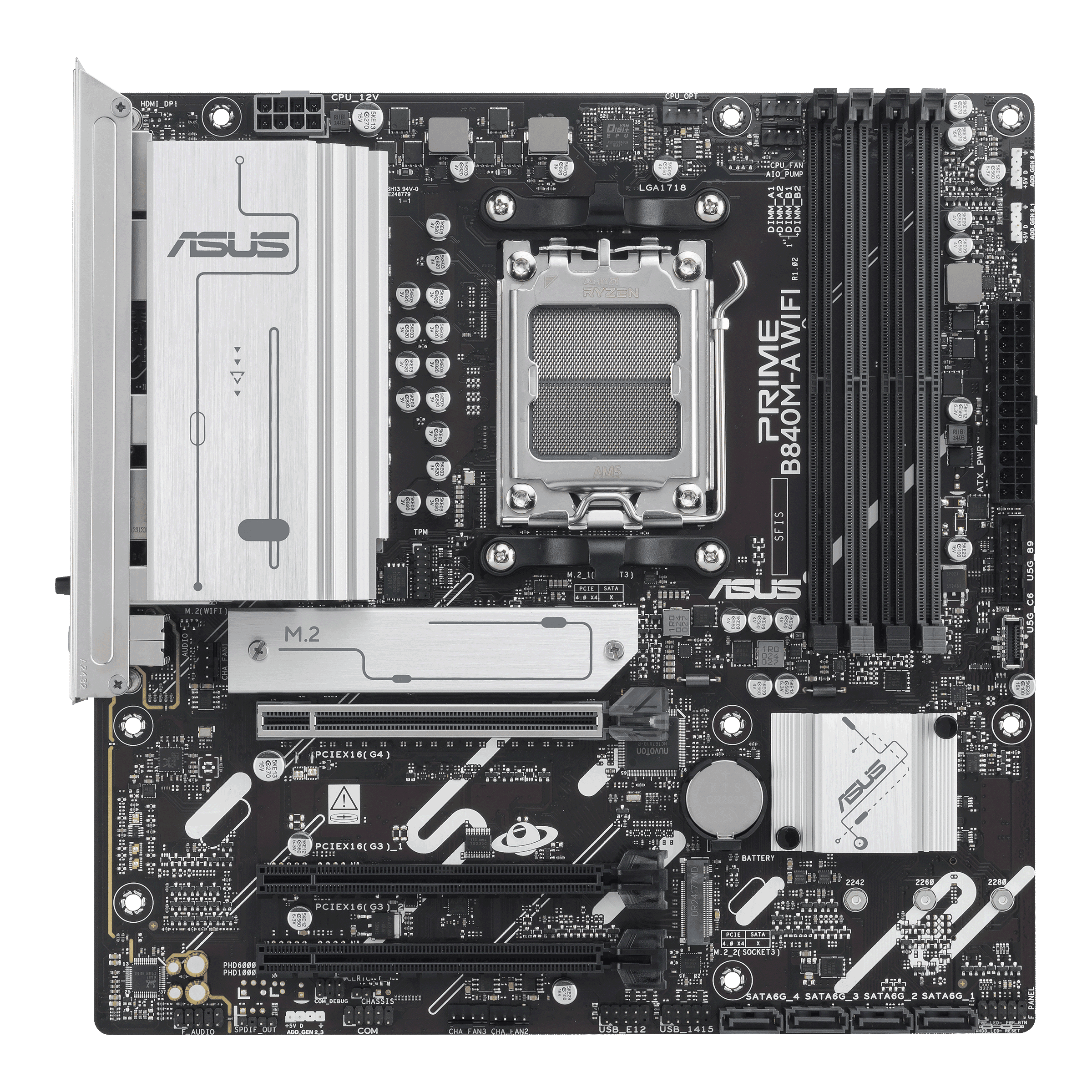 Материнская плата ASUS PRIME B840M-A WIFI AM5 4xDDR5 4xSATA 3xM.2 HDMI 2xDP mATX