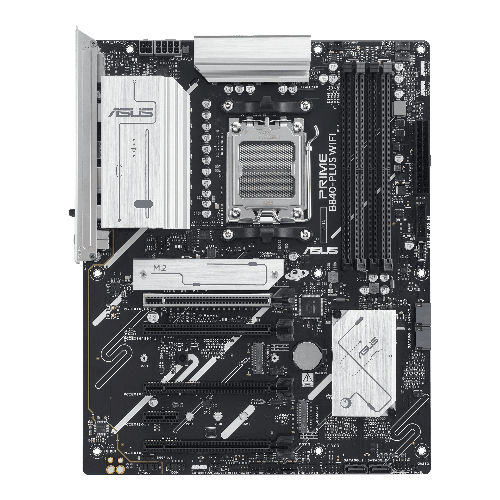Материнская плата ASUS PRIME B840-PLUS WIFI AM5 4xDDR5 4xSATA 3xM.2 HDMI 2xDP mATX