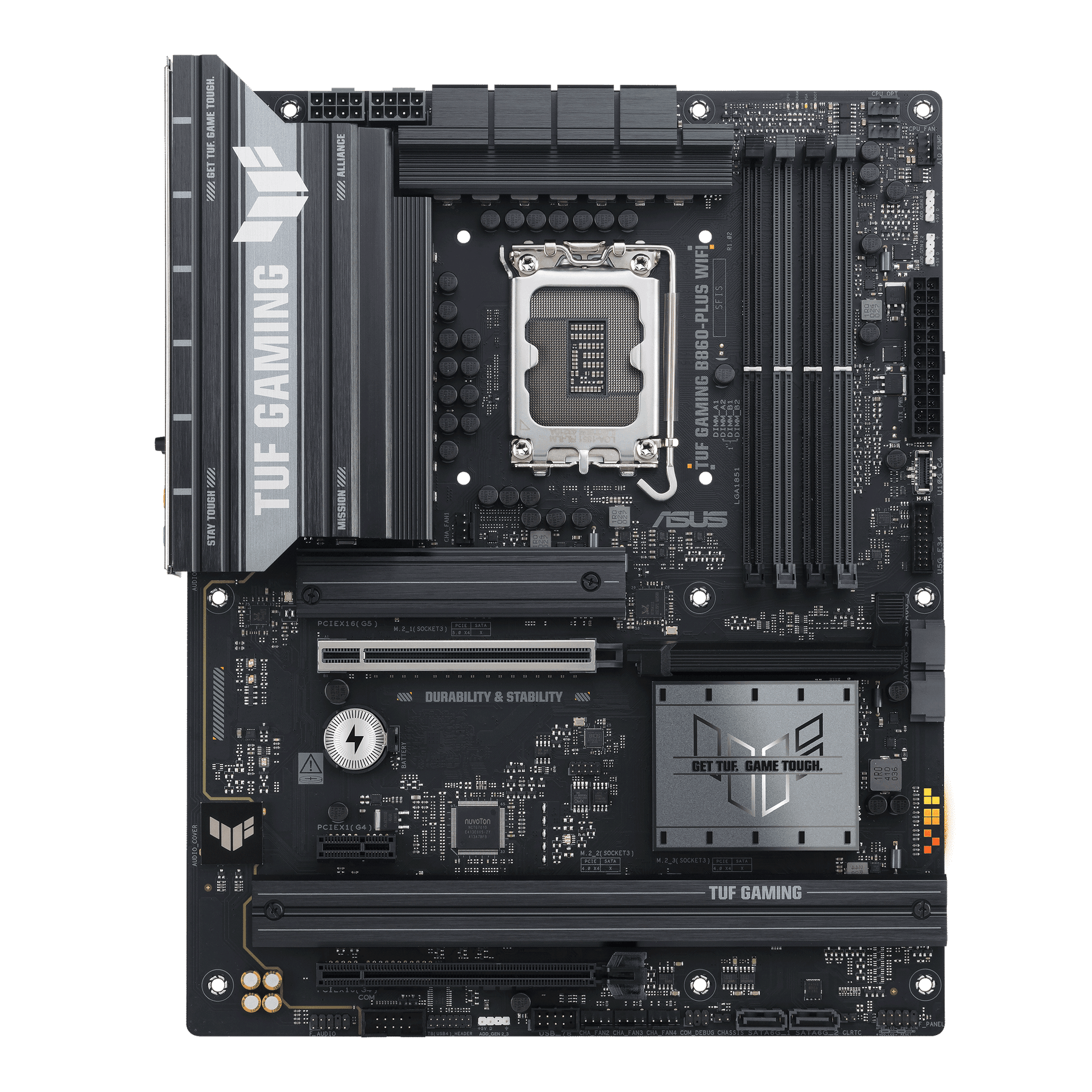 Материнская плата ASUS TUF GAMING B860-PLUS WIFI, LGA1851 B860 4xDDR5 4xSATA 3xM.2 HDMI DP ATX