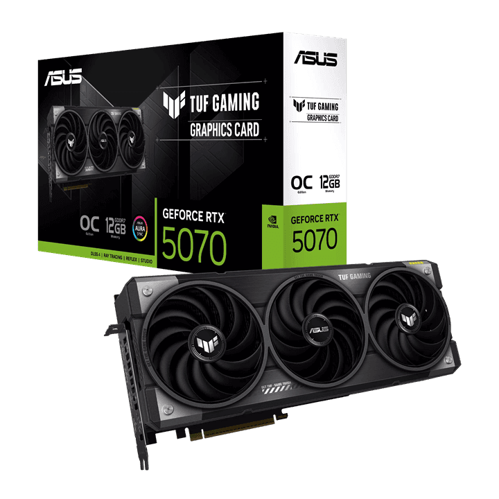 Видеокарта ASUS GeForce RTX 5070 12GB TUF CAMING OC GDDR7 192bit 2HDMI 3DP TUF-RTX5070-O12G-GAMING