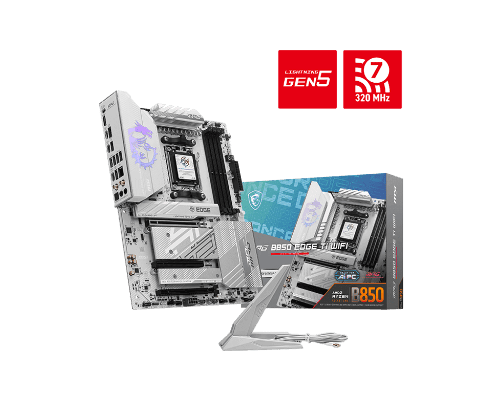 Материнская плата MSI MPG B850 EDGE TI WIFI AM5 B850 4xDDR5 4xSATA3 RAID 4xM.2 1xHDMI 3xType-C ATX