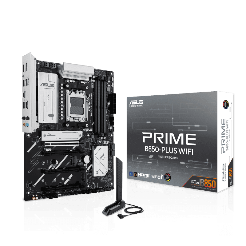 Материнская плата ASUS PRIME B850-PLUS WIFI AM5 4xDDR5 4xSATA 3xM.2 HDMI DP USB-C ATX
