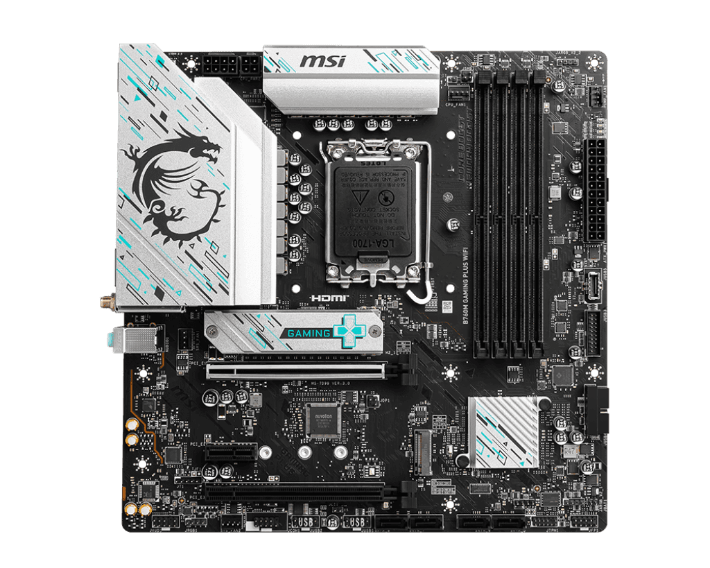 Материнская плата MSI B760M GAMING PLUS WIFI LGA1700 B760 4xDDR5 4xSATA3 RAID 2xM.2 2xHDMI 2xDP mATX