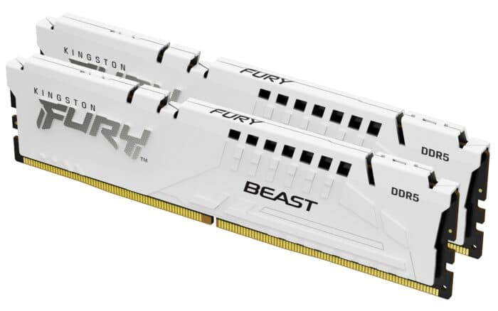 Оперативная память  32GB Kit (2x16) DDR5 6000MHz Kingston FURY Beast White EXP CL30 KF560C30BWEK2-32