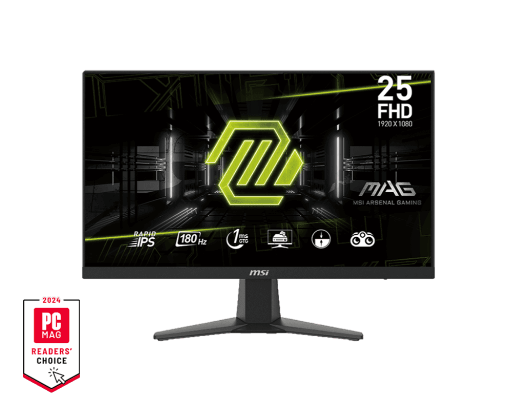 Монитор 24,5" MSI MAG 256F Rapid IPS 1920x1080 180Hz 1ms 250cd/m 1000:1 250cd/m  DP 2xHDMI Черный
