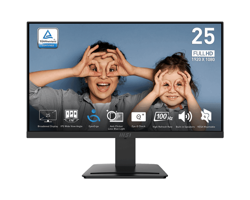 Монитор 24,5" MSI PRO MP253 IPS 1920x1080 100Hz 1ms 300cd/m 1000:1 1xD-Sub 1xHDMI 1xDP 2x3W Черный