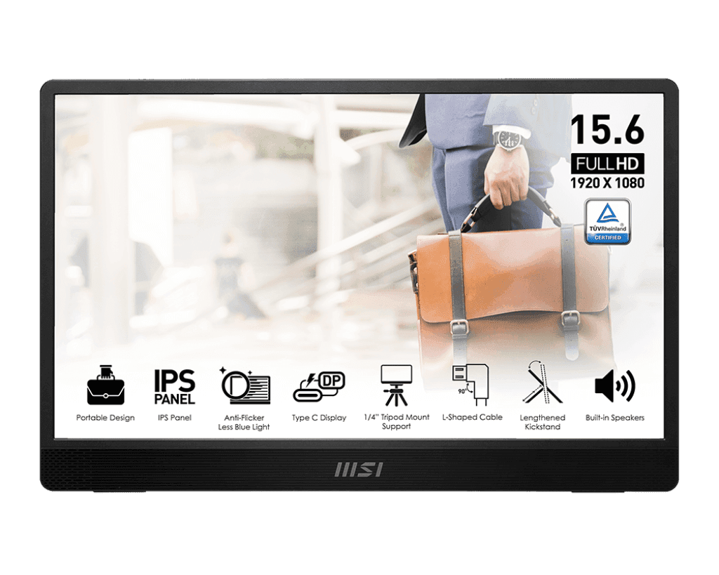 Портативный Ультратонкий Монитор 15.6" MSI PRO MP161 E2 IPS 1920х1080 60Hz 4ms Черный