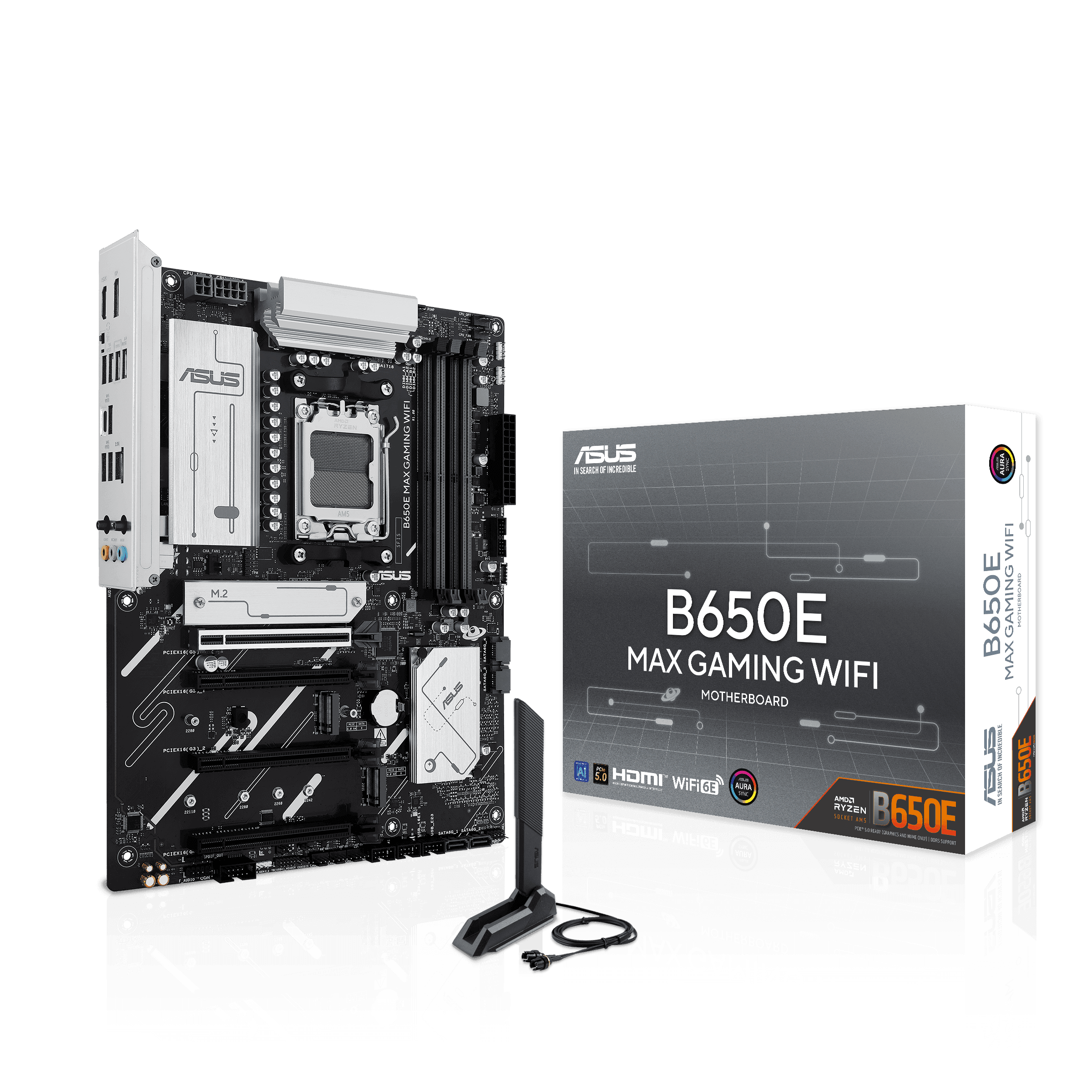 Материнская плата ASUS B650E MAX GAMING WIFI AM5 4xDDR5 4xSATA3 RAID 3xM.2 DP HDMI USB-C ATX