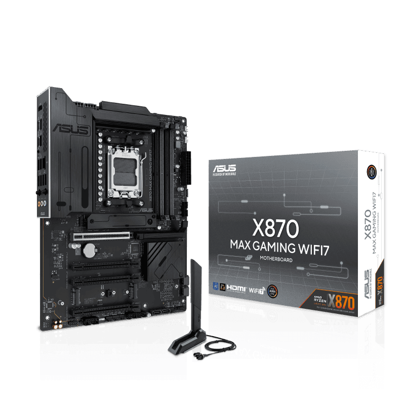 Материнская плата ASUS X870 MAX GAMING WIFI7 AM5 4xDDR5 4xSATA3 RAID 3xM.2 HDMI 2xUSB-C ATX