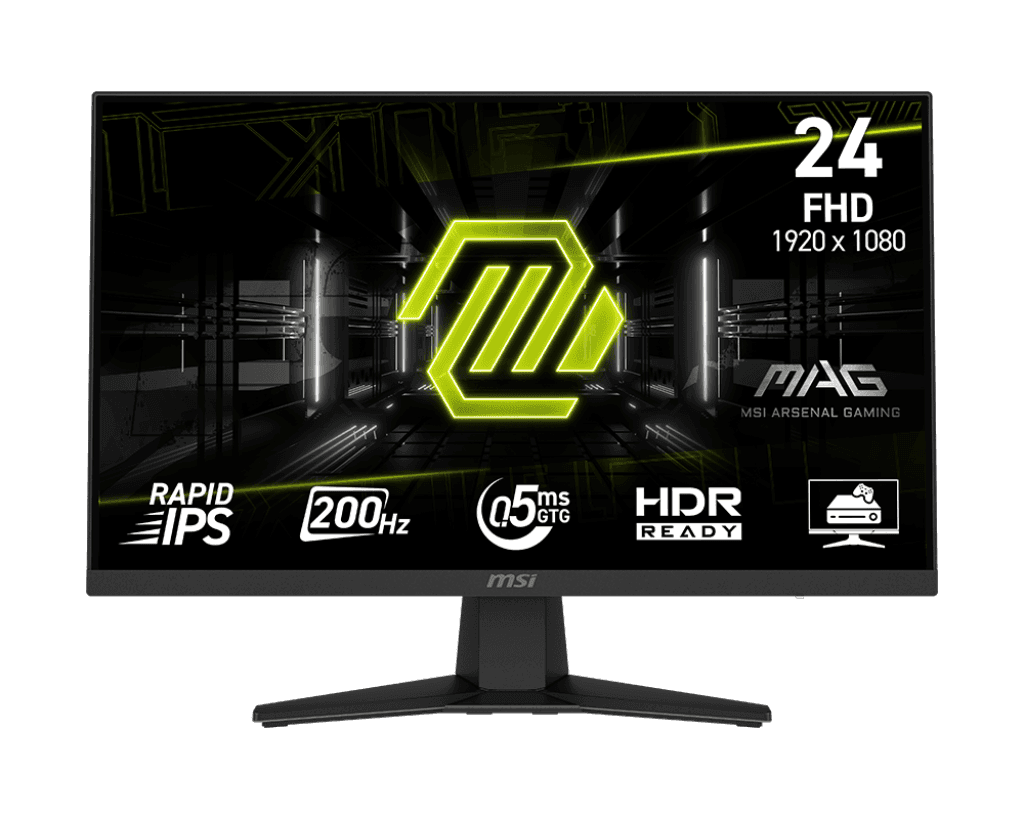 Монитор 23,8" MSI MAG 244F Rapid IPS 1920x1080 200Hz 0.5ms 300cd/m 1000:1 HDR DP HDMI Черный