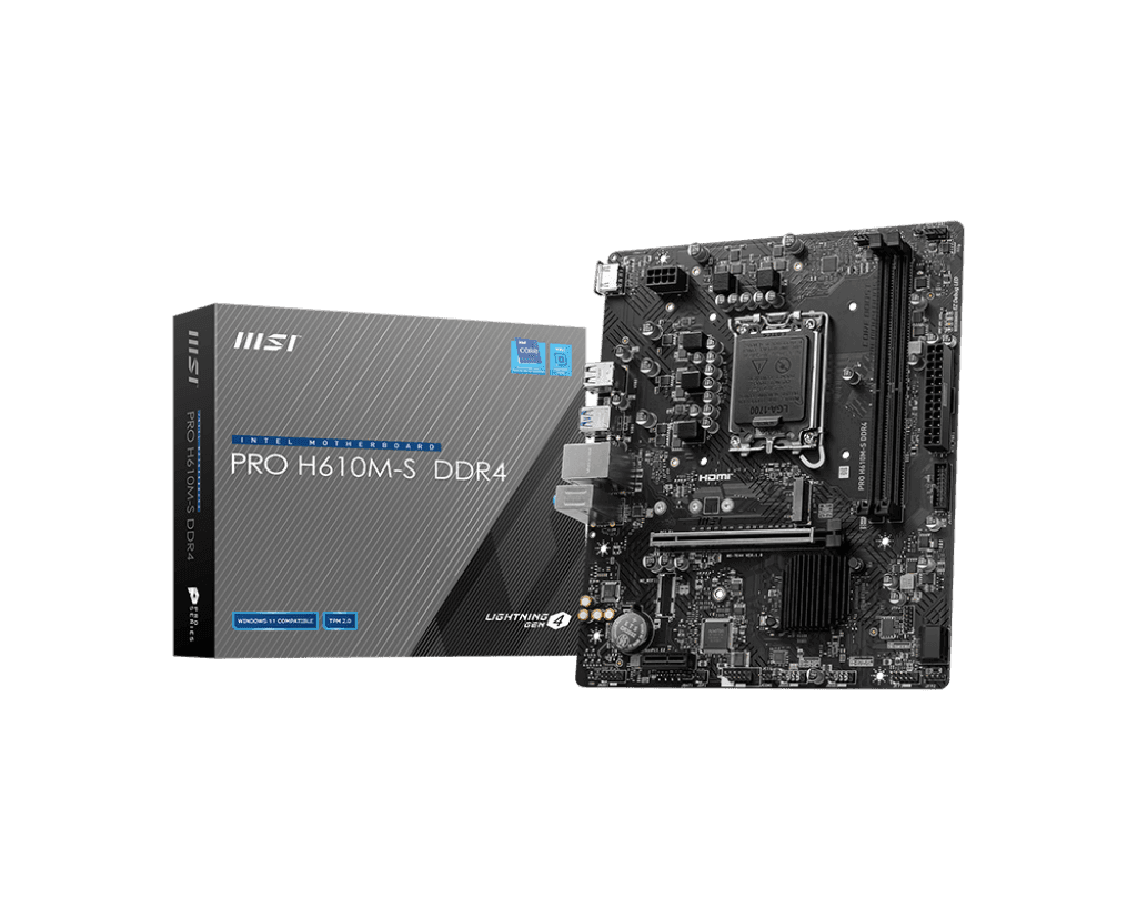 Материнская плата MSI PRO H610M-S DDR4 LGA1700 H610 2xDDR4 2xSATA 1xM.2 1xHDMI mATX