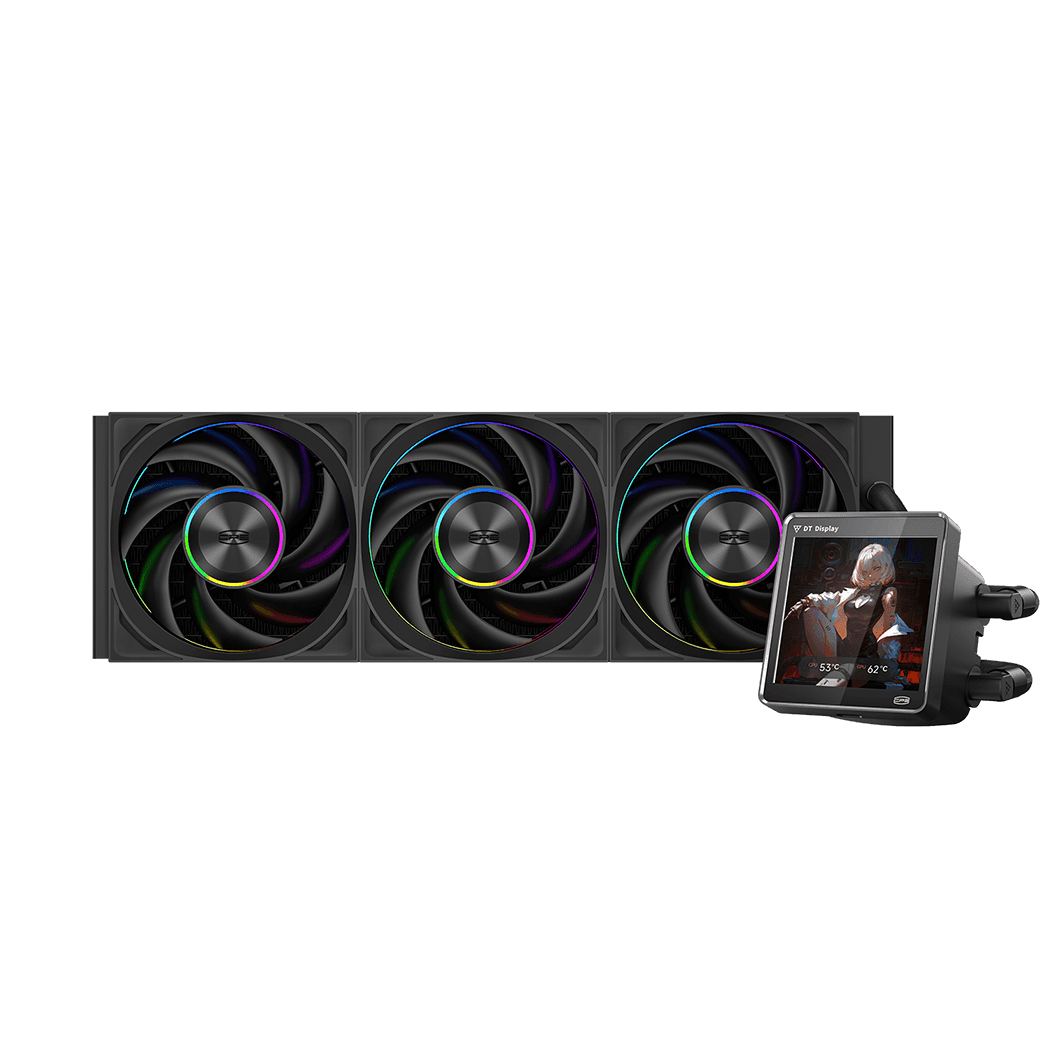 Водяное охлаждение для CPU PCCooler DT360 ARGB Display BK 115X/1200/1700/1851/AM4/AM5 Черный
