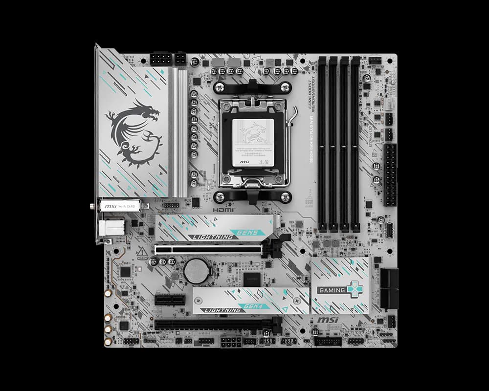 Материнская плата MSI B850M GAMING PLUS WIFI AM5 4xDDR5 4xSATA3 RAID 3xM.2 HDMI DP 2xType-C(DP) mATX