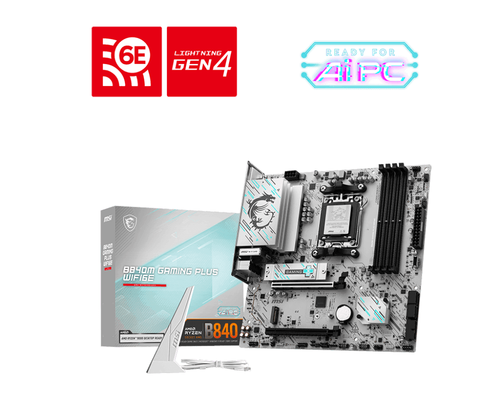 Материнская плата MSI B840M GAMING PLUS WIFI6E AM5 4xDDR5 4xSATA3 RAID 2xM.2 HDMI Type-C mATX
