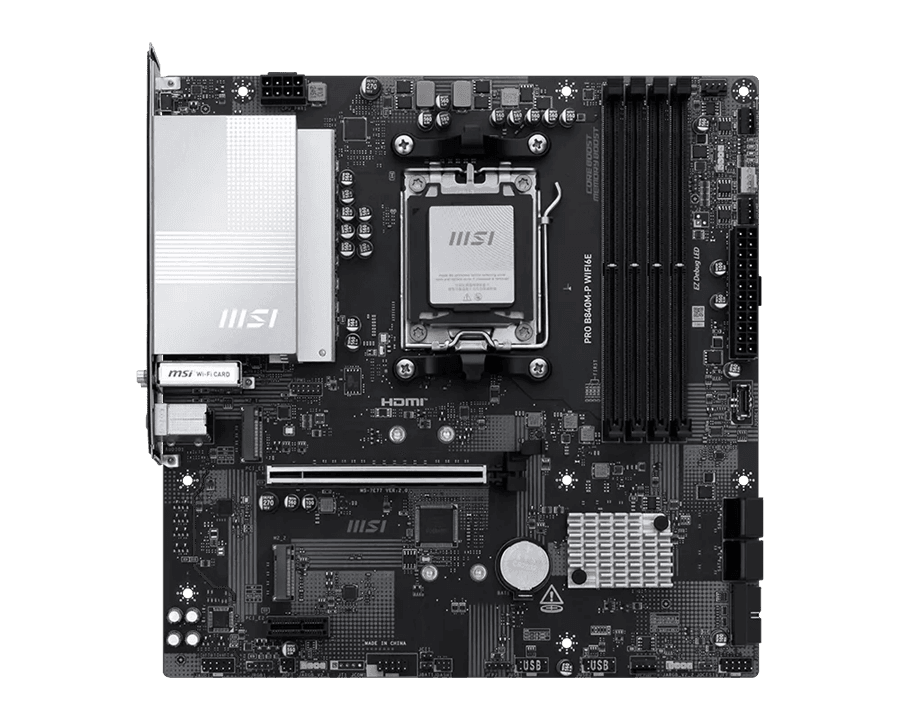 Материнская плата MSI PRO B840M-P WIFI6E AM5 4xDDR5 4xSATA3 RAID 2xM.2 HDMI Type-C mATX