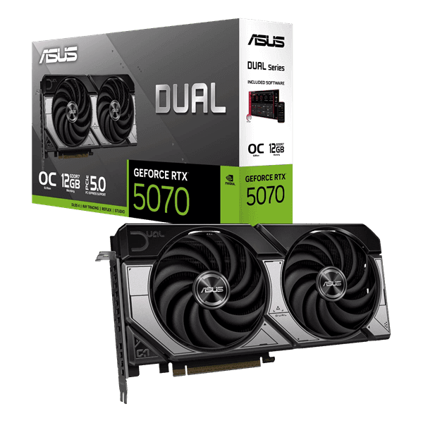 Видеокарта ASUS GeForce RTX 5070 12GB DUAL OC Edition GDDR7 192-bit 1xHDMI 3xDP DUAL-RTX5070-O12G