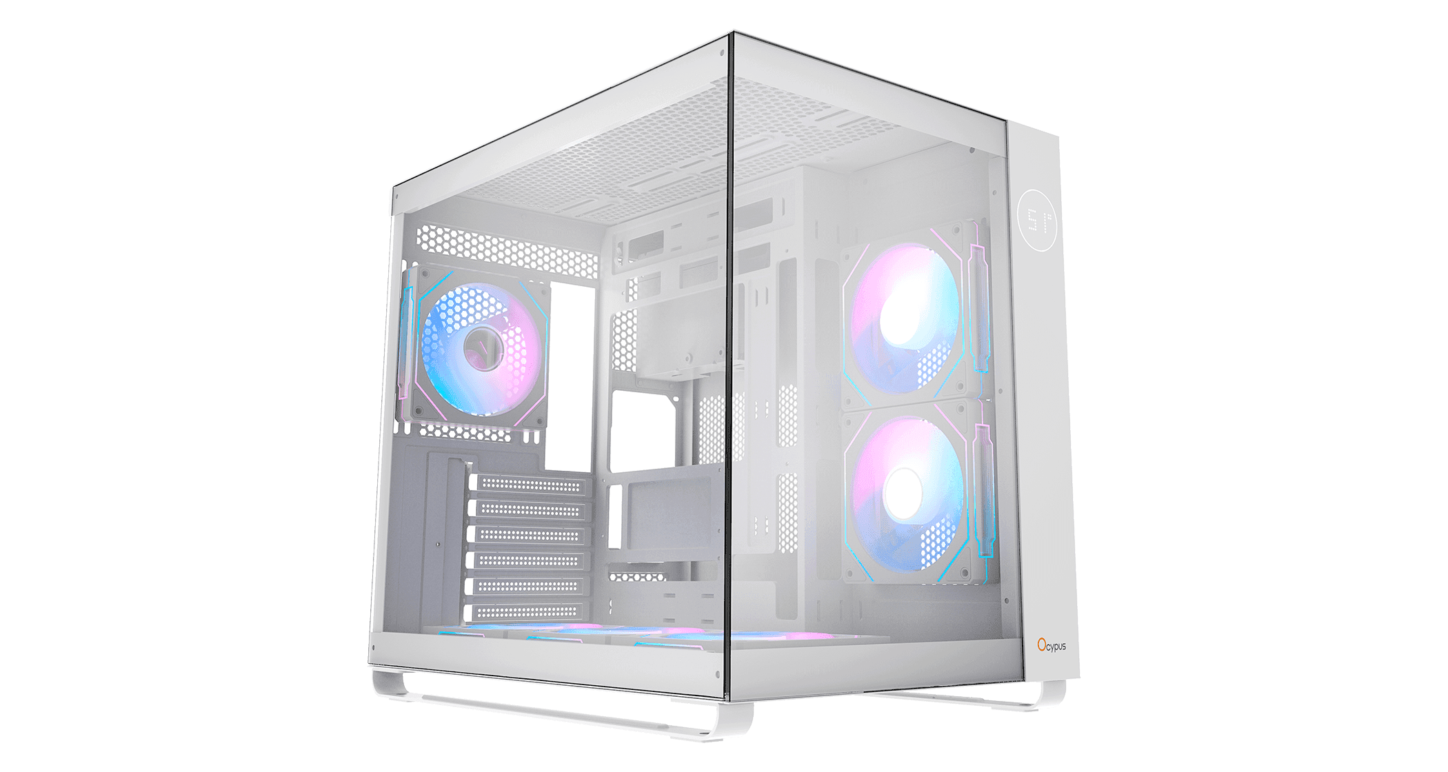 Корпус Ocypus Iota C70 WH ARGB ATX/mATX/mITX 2xUSB, Type-C, Белый, Iota-C70-WHD600XX-GL