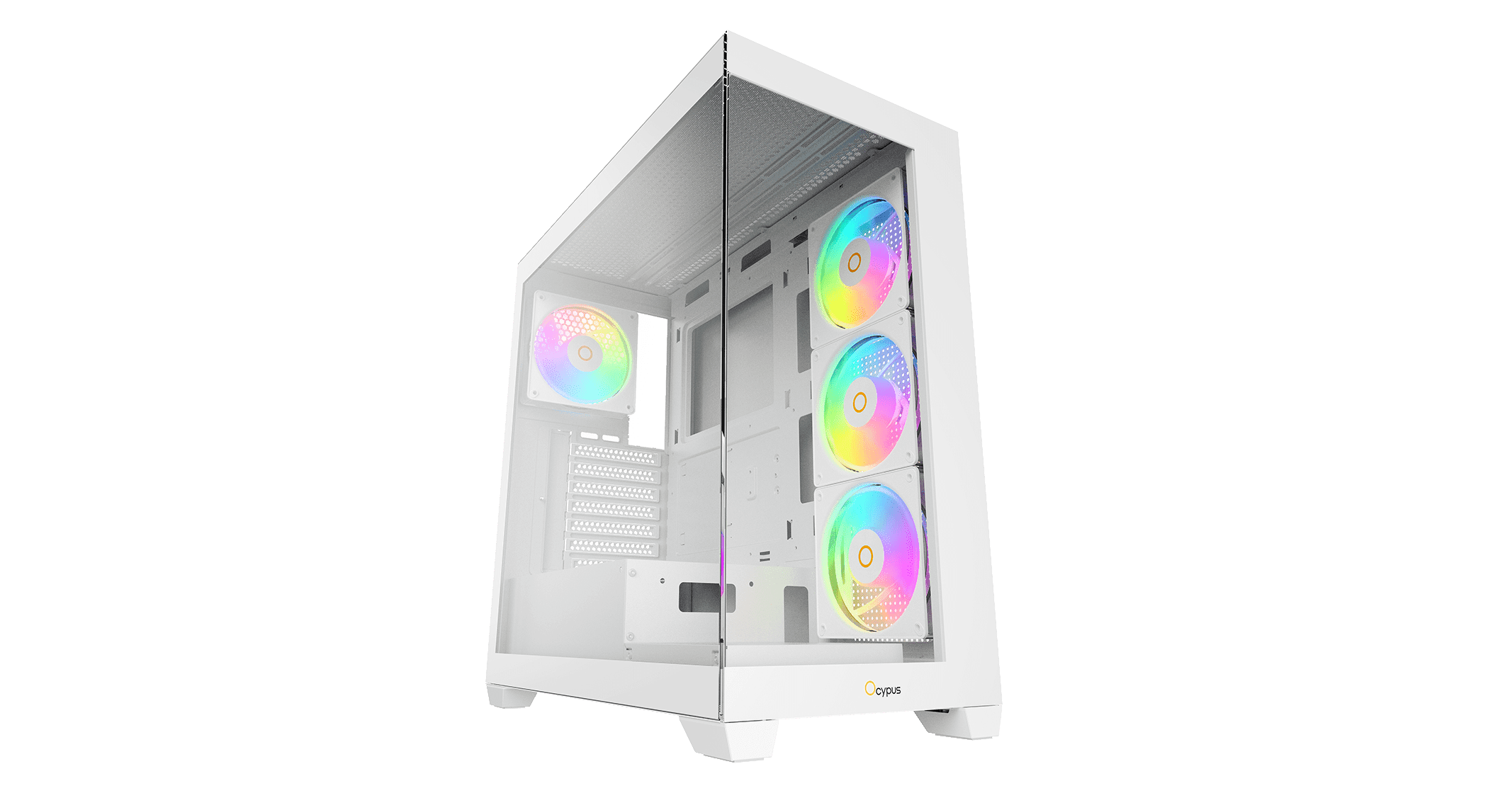 Корпус Ocypus Gamma C72 WH ARGB ATX/mATX/ITX 3xUSB Белый Gamma-C72-WHD400XX-GL