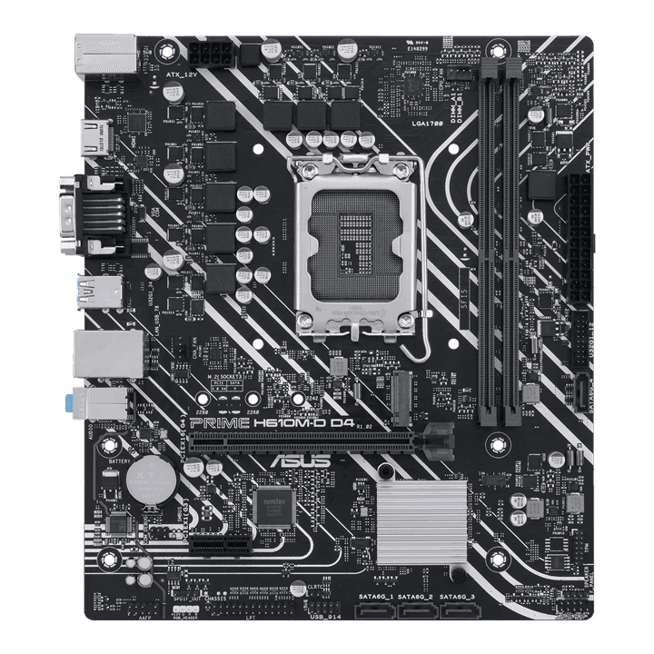 Материнская плата ASUS PRIME H610M-D D4, LGA1700 2xDDR4 4xSATA3 M.2 D-Sub HDMI COM mATX