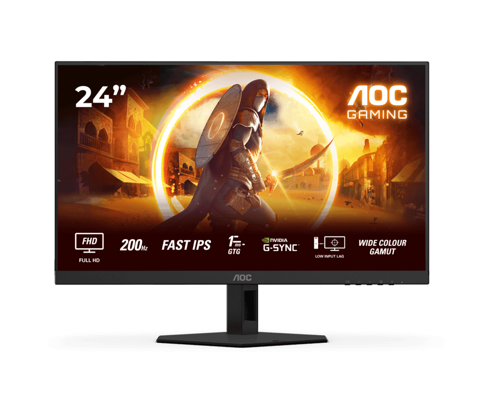 Монитор Игровой 23,8" AOC 24G4HRE/01 IPS 1920x1080 200Hz 0.5ms 300cd/m 1000:1 2xHDMI DP 2x2W Черный