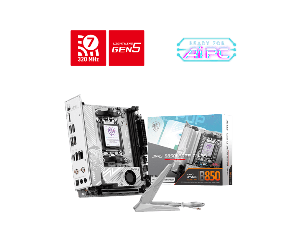 Материнская плата MSI MPG B850I EDGE TI WIFI AM5 B850 2xDDR5 2xSATA RAID 2xM.2 HDMI Type-C mTX