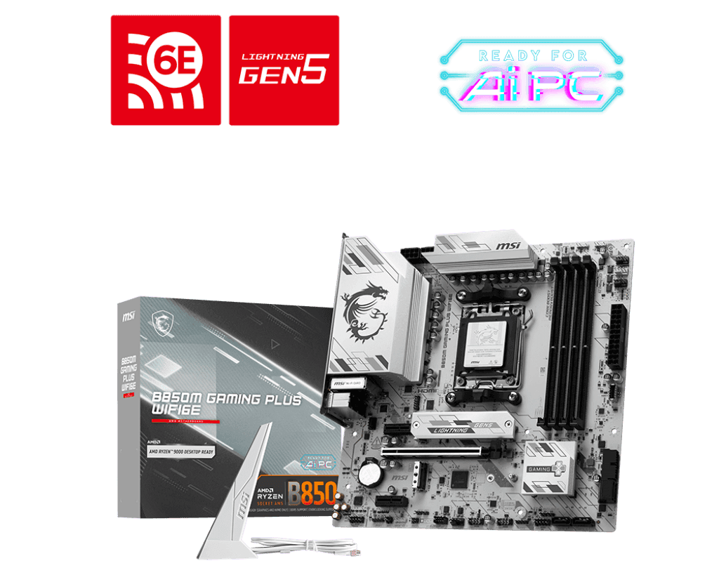 Материнская плата MSI B850M GAMING PLUS WIFI6E AM5 4xDDR5 4xSATA RAID 2xM.2 DP HDMI Type-C mATX