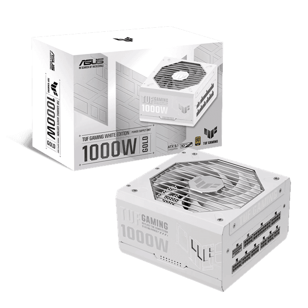 Блок питания ASUS 1000W, TUF Gaming 1000W Gold White Edition, Full Modular, TUF-GAMING-1000G-WHITE