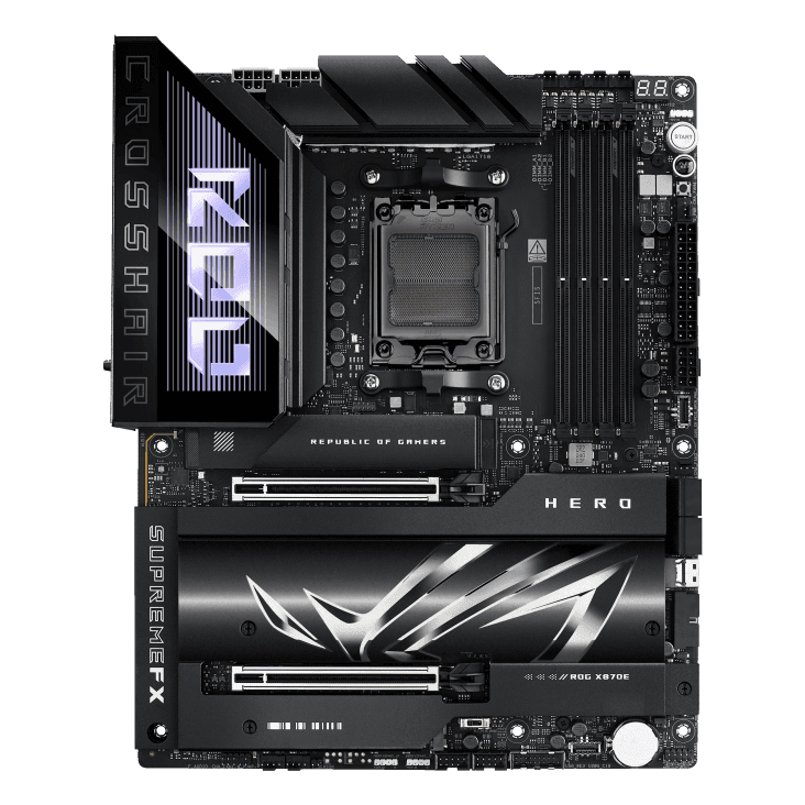 Материнская плата ASUS ROG CROSSHAIR X870E HERO AM5 4xDDR5 4xSATA Raid 4xM.2 10xUSB ATX