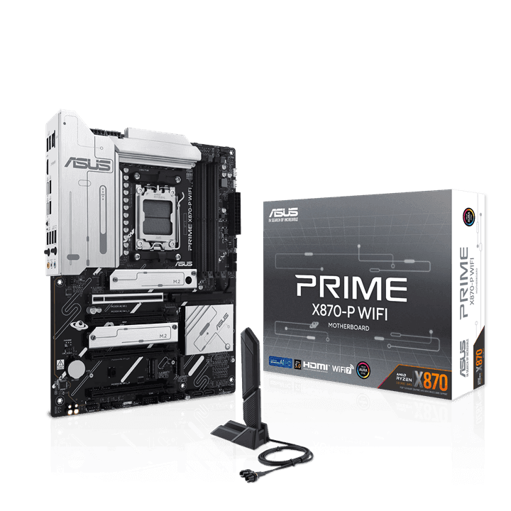 Материнская плата ASUS PRIME X870-P WIFI AM5 4xDDR5 2xSATA3 4xM.2 1xHDMI Wifi 10xUSB  ATX
