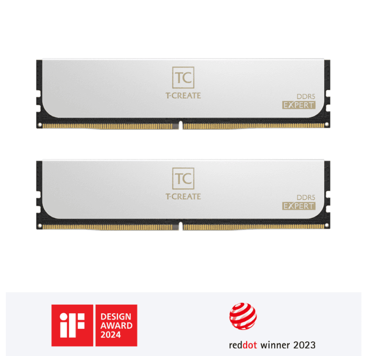 Оперативная память 32GB Kit (2x16GB) 6400MHz DDR5 TeamGroup EXPERT CL40 White CTCWD532G6400HC40BDC01
