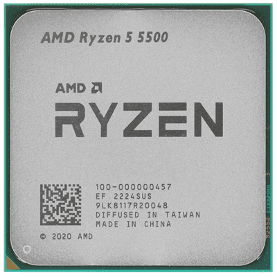 Процессор AMD Ryzen 5 5500 3,6Гц (4,2ГГц Turbo) AM4 7nm 6/12 3Mb L3 16Mb 65W OEM