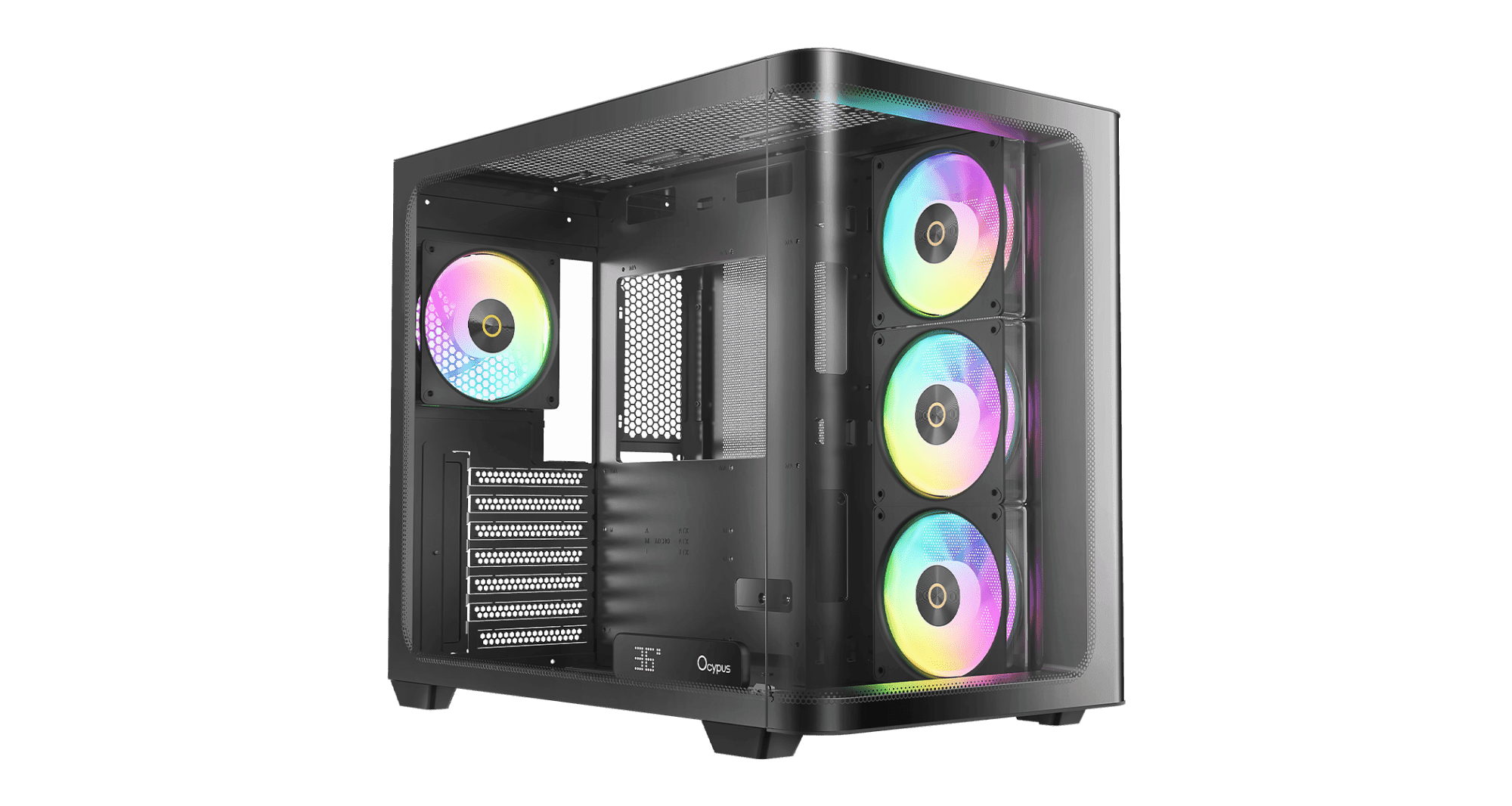 Корпус Ocypus Iota C70 BK Curve ARGB Digital ATX/mATX/mITX 2xUSB Type-C Черный Iota-C70-BKD400CD-GL