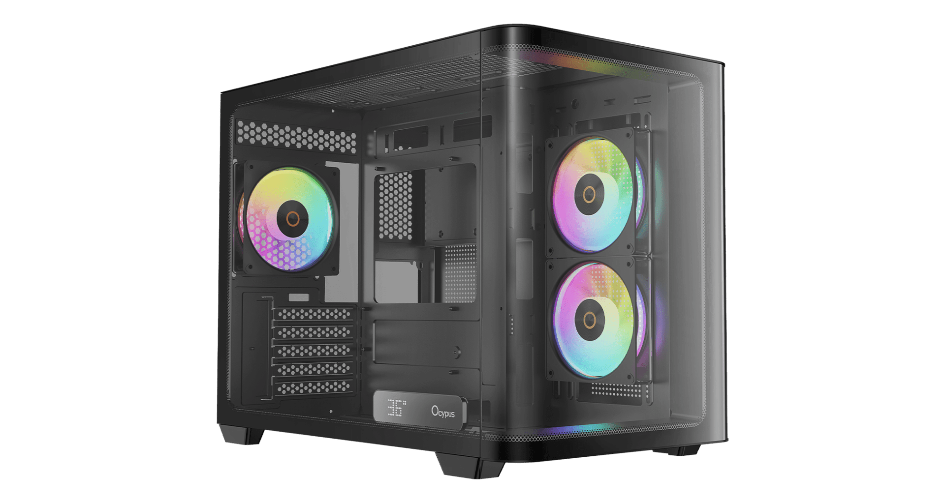 Корпус Ocypus Iota C50 BK Curve ARGB Digital mATX/ITX 2xUSB Type-C Черный Iota-C50-BKD300CD-GL